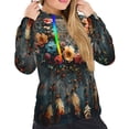 thumbnail image 5 of Yiaed Floral Dreamcatcher Elegance Print Womens Casual Hoodies Crew Neck Long Sleeve Sweatshirts With Pocket Pullover Tops Women's Hooded Sweatshirt-X-Large, 5 of 5