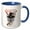Blue/White, variant on 3drose, Lilac Point Siamese with a Turkey Feather and Pilgrim Hat Thanksgiving, 11oz Magic Transforming Mug
