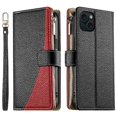 thumbnail image 2 of Funda cartera GANGXUN para iPhone 15 Plus , cuero PU con tarjetero, cremallera, correa de mano, soporte y protección 811°, 2 of 6