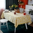 thumbnail image 2 of Rectangle Spring Tablecloth Printed Flower Grass and Vintage Floral Patterns Table Cloth for Easter Tablecloth Picnic Outdoor Home Holiday Long Dining Kitchen (Yellow, 60 x 84 Inch), 2 of 6