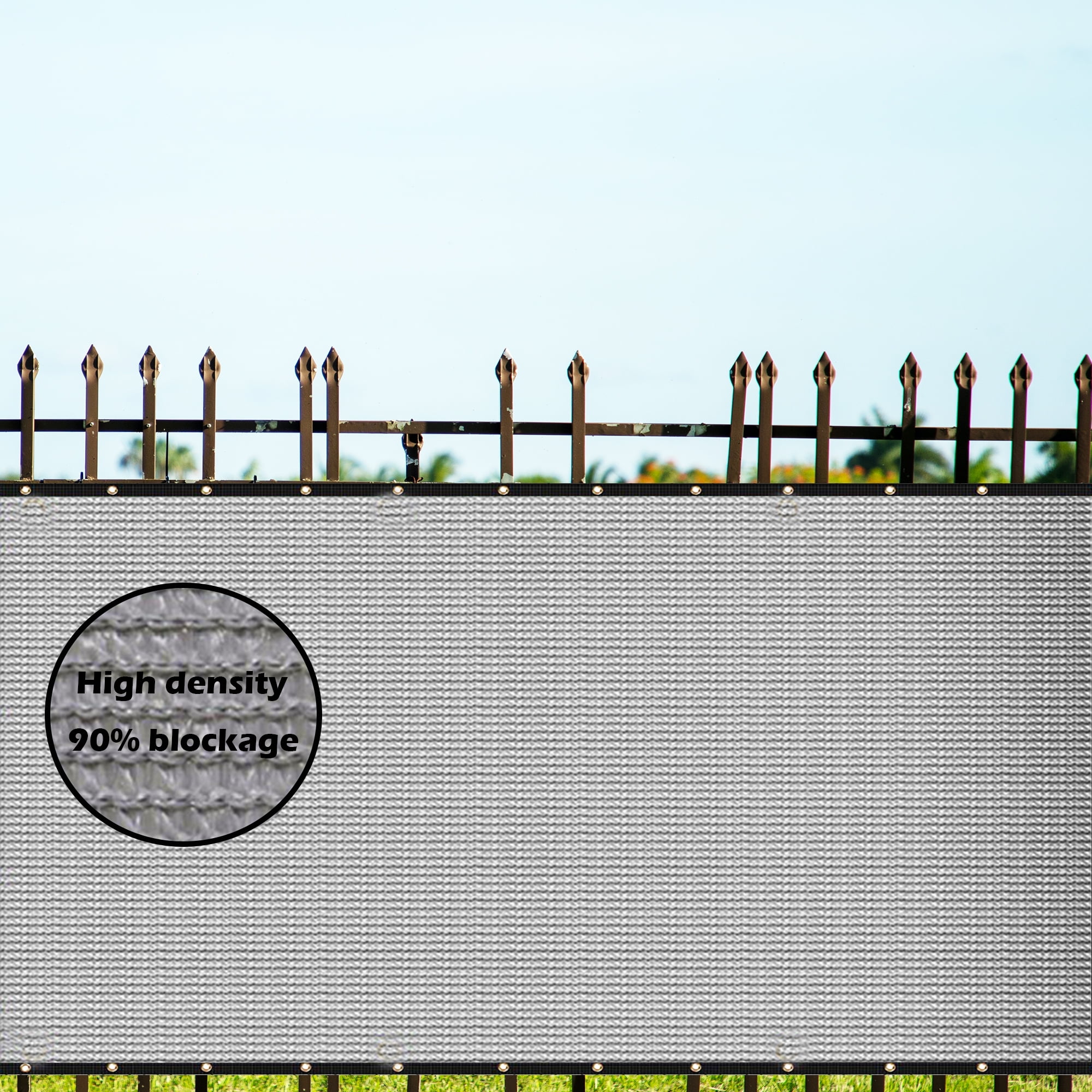 Bibana 6ft x 50ft Privacy Fence Screen Windscreen Shade Cloth for Garden and Balcony - Gray