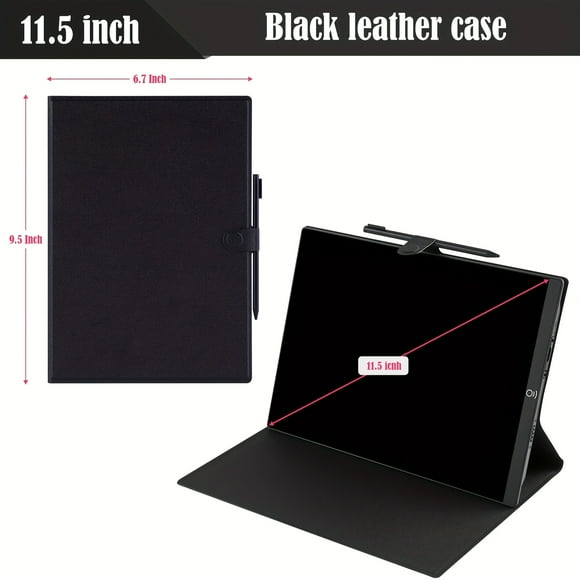 Tablette d'Écriture LCD de 11,5 Po avec Étui en Cuir, Bloc-Notes Numérique pour Dessin et Notes de Réunion, Cadeau pour Étudiant