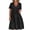 Black, variant on Summer Dresses for Women 2025 Casual Beach Vacation Clothes T-Shirt Dress Short Sleeve V Neck Tiered Flowy A-Line Midi Dresses Brown 3XL
