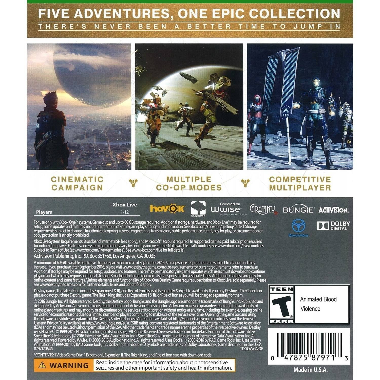 destiny 1 digital code xbox one