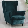 thumbnail image 4 of Skksst Wingback Sofa Cover Plush Velvet Armchair Slipcover 2-Pieces Stretch Furniture Portector, 4 of 7