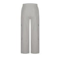 thumbnail image 5 of Mohiass Women High Waisted Wide Leg Cargo Pants Baggy Stretchy Casual Trousers Streetwear Fashion Trendy Travel Sweatpants Light Gray 3XL, 5 of 5