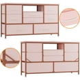 thumbnail image 2 of IDEALHOUSE Pink 8 Drawer Dressers, Modern TV Stand, Entertainment Storage Organizer, Power Station, Large Chest for Living Room, Bedroom, 2 of 7