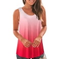 thumbnail image 2 of Womens Fashion Gradient Round-Neck Loose Sleeveless T-Shirt Pullover, 2 of 6