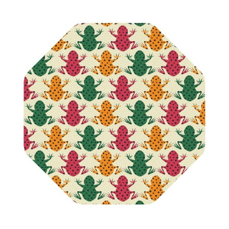 

Matuu Colorful Frogs for Cup Coasters Set of 6 Leather Coasters Desk Coasters for Office Measures 4” x 4” Octagon