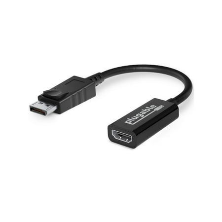 Plugable Active DisplayPort to HDMI Adapter - Connect any DisplayPort-Enabled PC or Tablet to an HDMI Enabled Monitor, TV or Projector for Ultra-HD Video Streaming (HDMI 2.0 up to 4K 3840x2160 @60Hz)