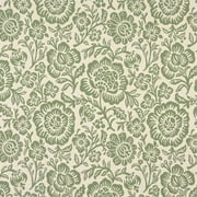 54 in. Wide Green And Beige Floral Matelasse Reversible Upholstery Fabric