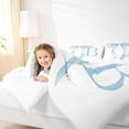 thumbnail image 3 of Erosebridal Blue Bowknot Bedding Comforter Set for Girls, Monogrammed B Full Bedding Set, Reversible 7-Piece, 3 of 6