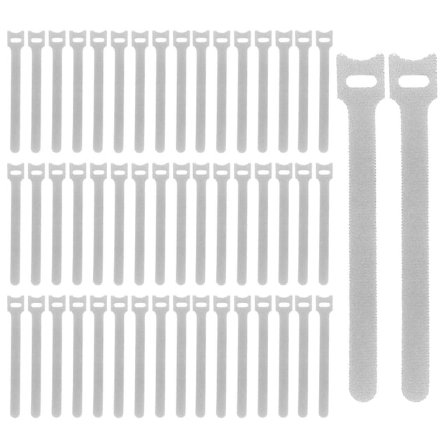 50x Releasable Cable Ties Fastening Hook And Loop Loose Removable Strong Durable gray