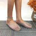 thumbnail image 3 of GJPBGK Women’s Comfortable Slip-On Jelly Sandals - Breathable Mesh PVC Flat Slippers, Closed-Toe Non-Slip Beach Shoes for Summer, Lightweight for Outdoor Travel & Casual Wear, 3 of 7