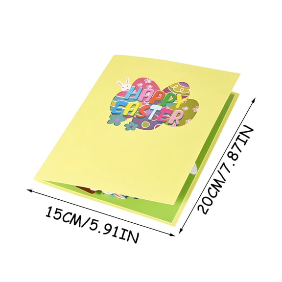 CCOCC Easter Pop Up Card with Envelope 6" x 8" 3D Easter Eggs Basket Bunny Greeting Card Flower Bouquet Spring Greeting Card for Friends,Family,Kids (Multicolor)