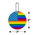 thumbnail image 6 of Gay Pride American Flag Rainbow Round Luggage ID Tag Card Suitcase Carry-On, 6 of 7