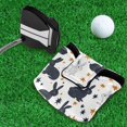 thumbnail image 5 of Haosy Black White Rabbits and Stars Golf Mallet Putter Cover Strong Magnetic Leather Golf Club Headcover Closure, 5 of 7