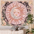 thumbnail image 2 of Sun Moon Daisy Tapestry, Boho Aesthetic Floral Wall Art, Pink Hippie Decor for Living Room Bedroom Home, 2 of 8