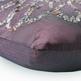 thumbnail image 2 of The HomeCentric Toss Pillow Cover Decorative Light Purple Euro Shams Pack of 2 26x26 inch (65x65 cm) Silk Euro Pillow Shams Nature & Floral Sequins Embellished Euro Size Pillow Shams - Plum Blossom, 2 of 3