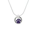 thumbnail image 2 of Delight Jewelry Silvertone Large Purple Paw Gymnastics Ring Charm Necklace, 18", 2 of 4
