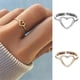 thumbnail image 2 of S925 Anillo de plata esterlina, oro de 18 quilates Best Friends, simple y hueco en forma de corazón, 2 of 4