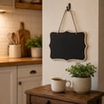 thumbnail image 3 of Double Sided Wooden Hanging Blackboard Portable Creative Message Memo Board 6.3x4.72in with Rope for Store Menu Cafe Home Desktop Display, 3 of 8
