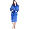 thumbnail image 3 of Womens Mens Fleece Robe Soft Plush Bathrobe Long Warm, 3 of 7