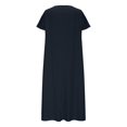 thumbnail image 6 of Save 65% Instantly!Suumer Plus Size Womens Dresses Solid Color Short-sleeved V-neck Casual, 6 of 6