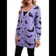 thumbnail image 2 of Cárdigan de Punto Holgado Informal de Larga con Botones para Mujer, con Diseño de Murciélago de Halloween. Púrpura L, 2 of 10