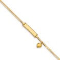 thumbnail image 1 of Bracelet Gourmette pour Bébé en Or Jaune 14K avec Pendentif Cœur, 1 of 3