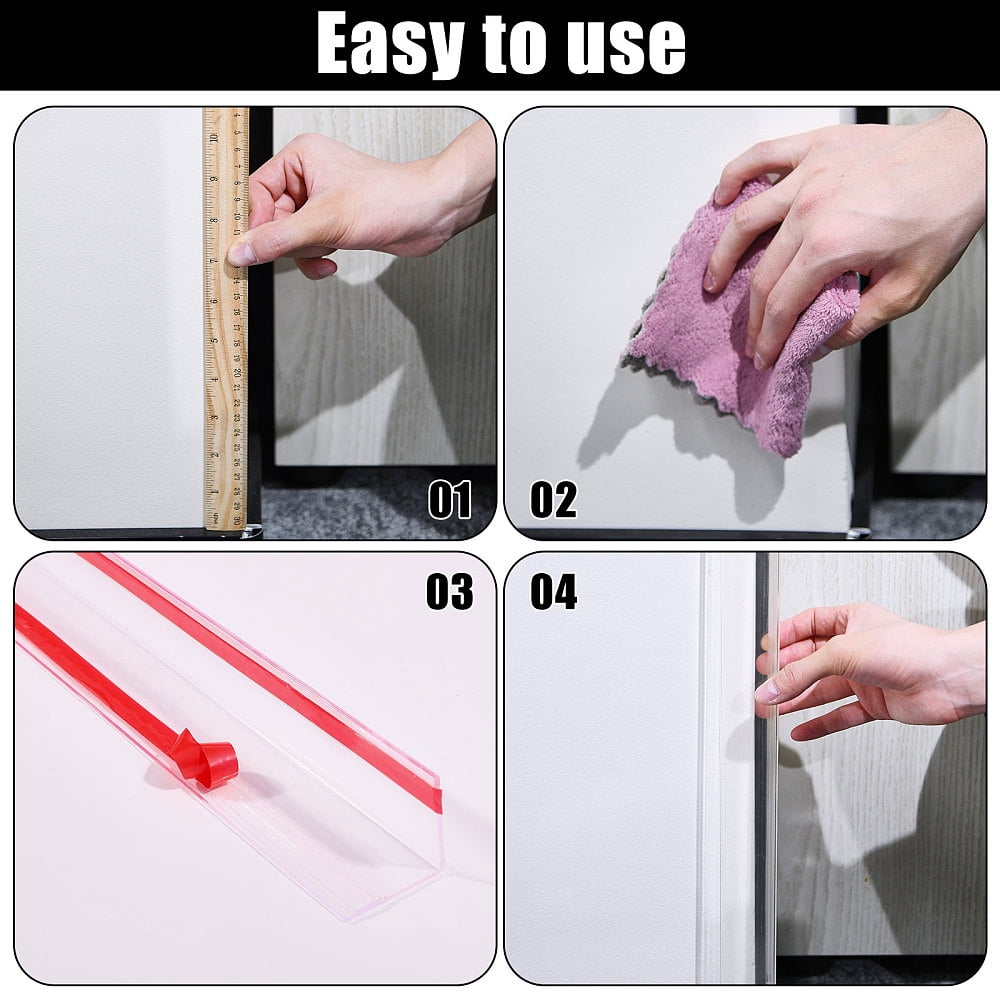 Self-Adhesive PVC Corner Protector Strips Transparent Edge Guard for Furniture & Walls Clear 400x40x40mm