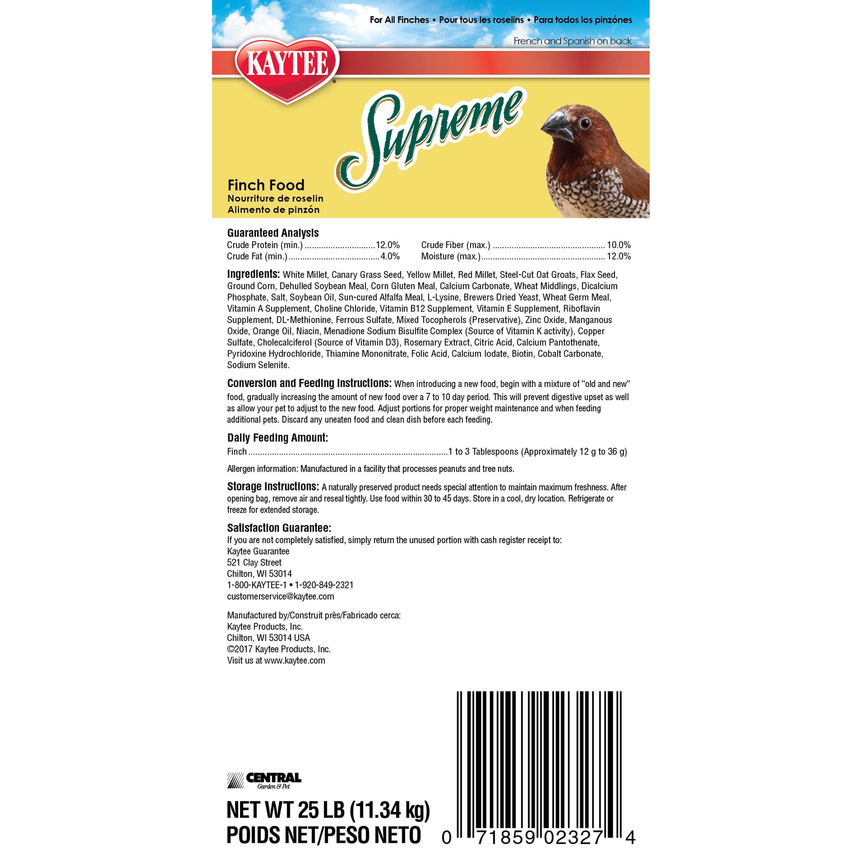 kaytee supreme parrot food