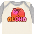 thumbnail image 4 of Inktastic Pink Aloha Palm Girls Long Sleeve Baby Bodysuit, 4 of 5