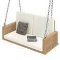 thumbnail image 3 of Uforic  2-Person Patio Rattan Hanging Porch Swing Bench Chair Cushion - Beige, 3 of 10