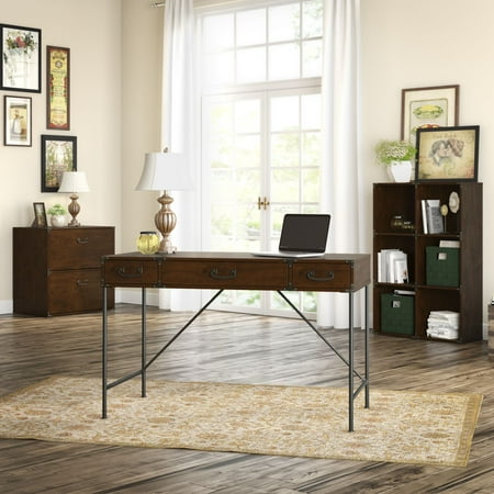 Kathy Ireland By Bush Office Ironworks Coastal Cherry 48 In W Writing Desk 6 Cube Bookcase And Lateral File Cabinet Kathy Ireland By Bush Office Ironworks Coastal Cherry 48 In W Writing Desk 6 Cube Bookcase And Lateral File Cabinet