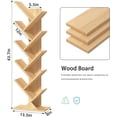 thumbnail image 3 of HJTER 10 Tier Tree Book Shelf, Floor Standing Wood Bookshelf for Narrow Space, Storage Organizer Bookshelves for Books/CDs/Magazine, Bookcase with Shelves for Home Office, Living Room - Natural, 3 of 9
