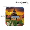 thumbnail image 2 of Lsque Fall Village Scenery Pattern 4" Drink Coasters Set of 4, PVC Leather Absorbent Coasters, Table Coaster Set Decorative Coffee Cup Coasters Housewarming Gift -Square, 2 of 6