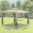 thumbnail image 3 of Outsunny 10'x10' Canopy Tent with Mesh Netting and Double Tier Roof, Beige, 3 of 10