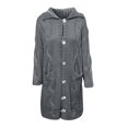 thumbnail image 3 of Cardigan for Women Zpanxa Hood Cardigan for Women, Plus Size Winter Warm Sweater Outwear, Single Breasted Long Sleeves Coat with Pocket Dark Gray L, 3 of 4