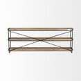thumbnail image 4 of Maklaine Wood & Iron Console Table in Brown and Black, 4 of 4