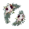 thumbnail image 4 of 2 guirnaldas de arco de boda con flores artificiales, adorno colgante para decoración del hogar, telón de fondo floral para decoración de puerta de Rojo Blanco, 4 of 6