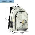 thumbnail image 2 of FORMRS Unisex School Backpack 17" Student Travel Bag with Laptop Compartment, Gray Marble Pattern, 2 of 7