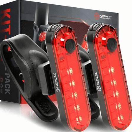 KIT-R1 LED Bike Tail Light 2 Pack USB Rechargeable 330mAh Longer Run-time Rear Cycling Safety Flashers Blinking 4 Modes