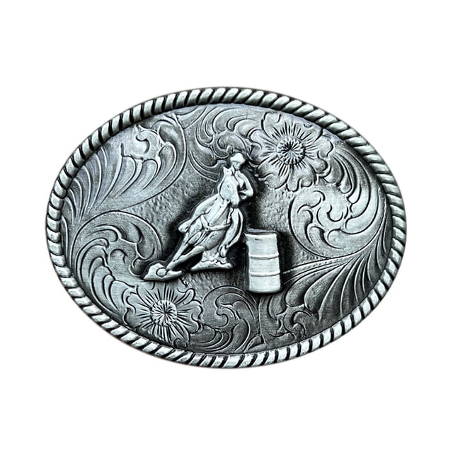 Cinturón con hebilla Barrel Racing, estilo vaquero occidental, para hombre