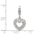 thumbnail image 3 of Auriga Fine Jewelry 925 Sterling Silver CZ Heart Charm (L - 0.95 inch, W - 13 inch) for Women, 3 of 6
