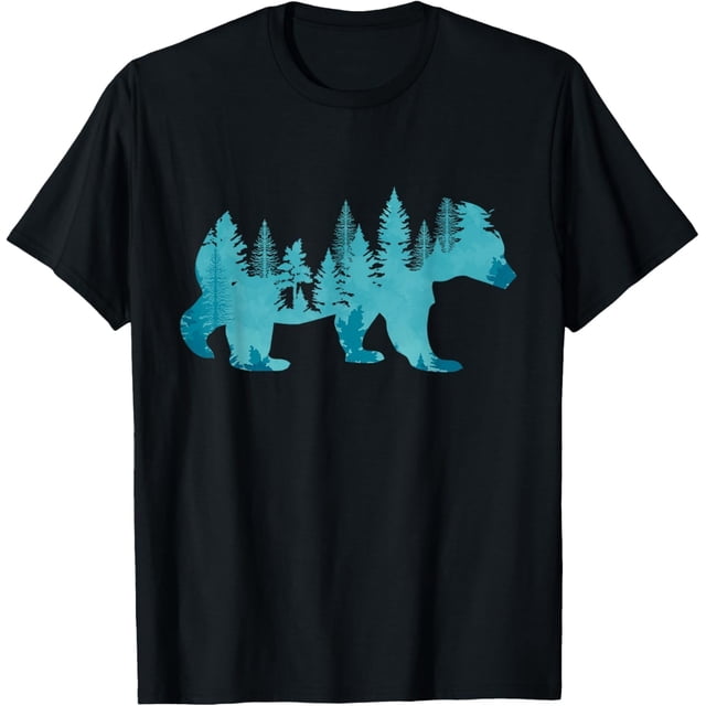 Nature Forest Mountains Trees Wildlife Animal Brown Bear Camiseta