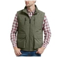 thumbnail image 2 of Big & Tall Men's Sleeveless Utility Fishing Vest Mesh Liner Stand Collar Full Zip Cargo Workwear Jacket for Hiking Travel Quick Dry Lightweight Solid Color, 2 of 8