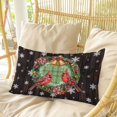 thumbnail image 4 of Christmas Pillow Covers, Linen Long Throw Pillow Case, Xmas Botanical Birds Snowflake Wooden Holiday Pillow Protector Decorative Cushion Cover for Living Room/Bedroom 24" x 36", 4 of 8