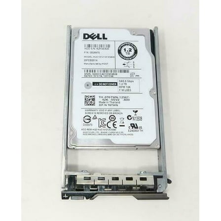 T6TWN Dell 1.2TB 10K RPM 6Gb/s SAS 2.5 Hard Drive HUC101212CSS600