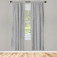 thumbnail image 3 of Ambesonne Abstract Curtains, Classic Curved Lines, Pair of 28"x84", Black White, 3 of 5